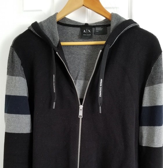 Armani STRIPED HOODIE (BLACK)